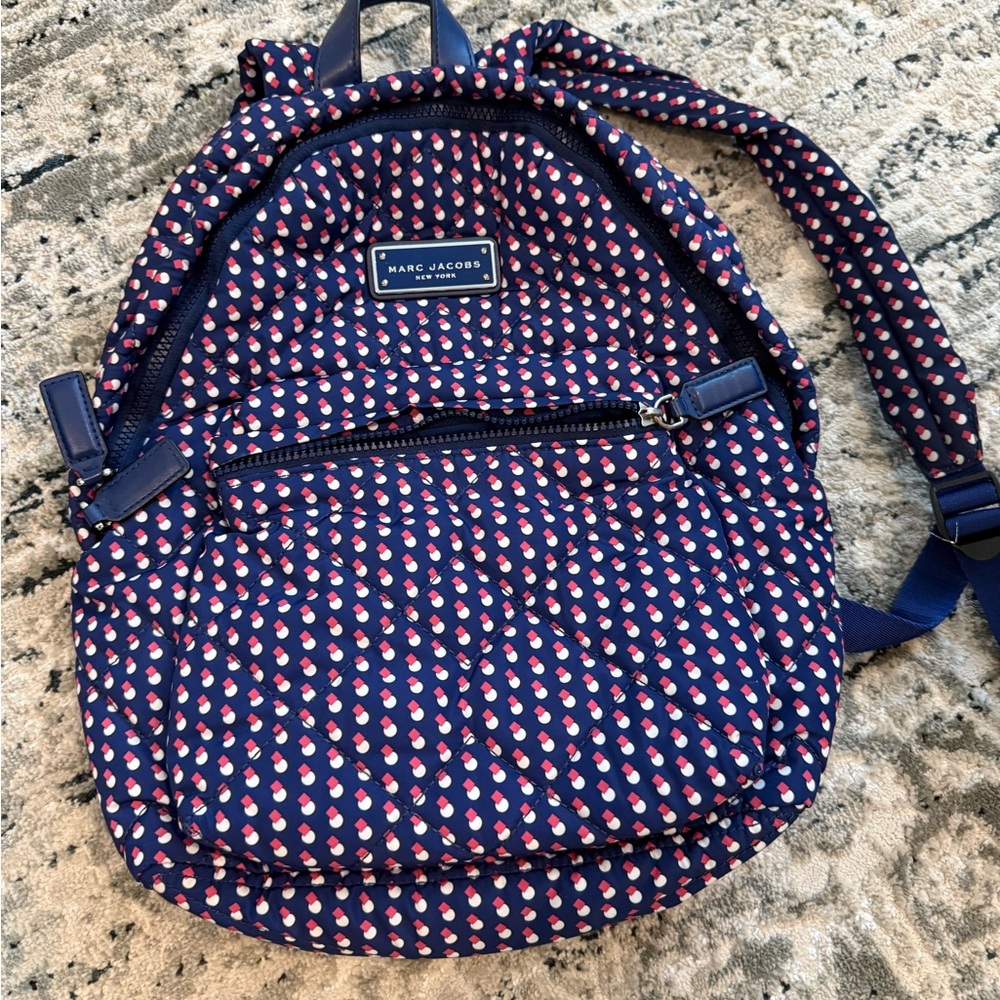 Marc Jacobs Blue and Pink Patterned Backpack